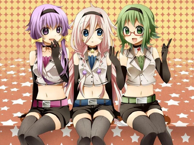 Three Anime Girls — Purple, Playful, Glasses