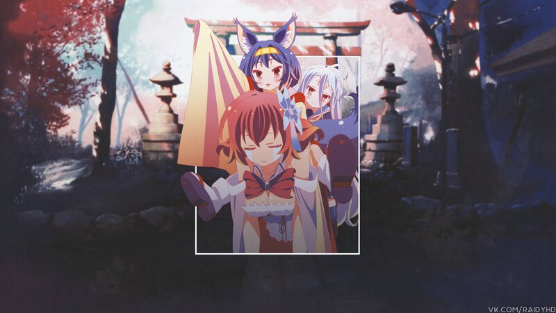 Three Anime Girls — Purple, Serene, Spring, Fox Ears