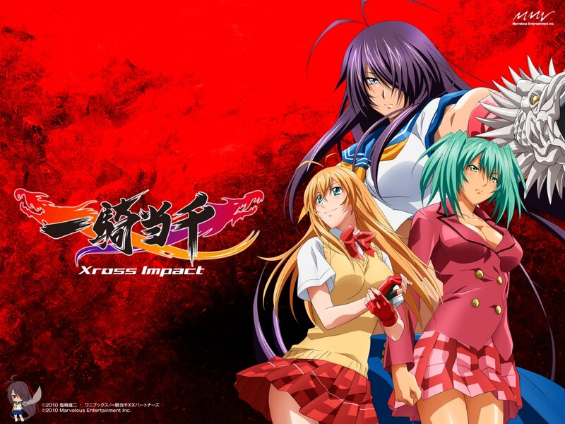 Three Anime Girls — Red, Dramatic, Dragon