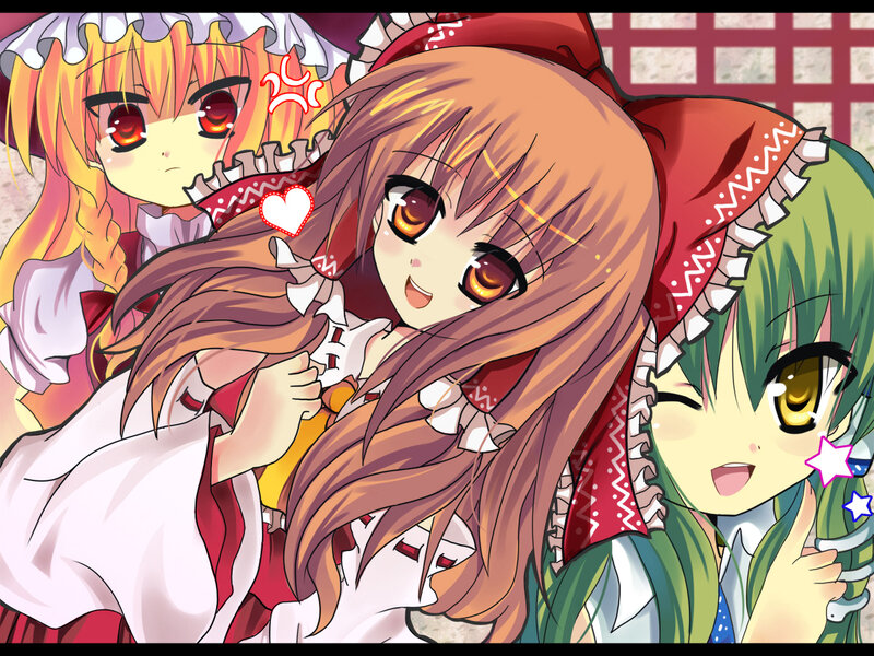 Three Anime Girls — Red, Playful, Manga