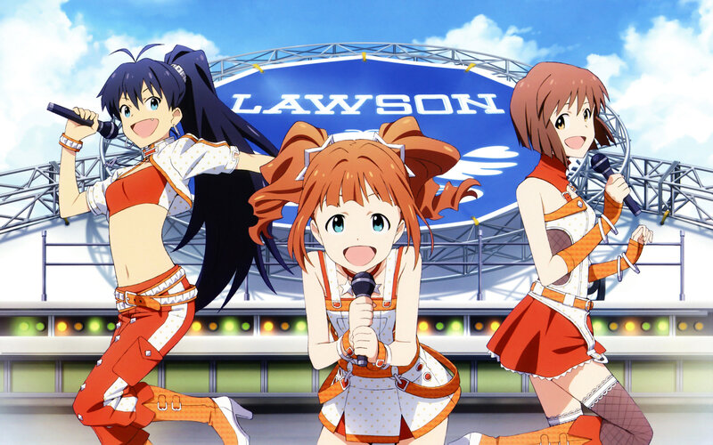 Three Anime Girls Singing — Blue, Energetic, Afternoon