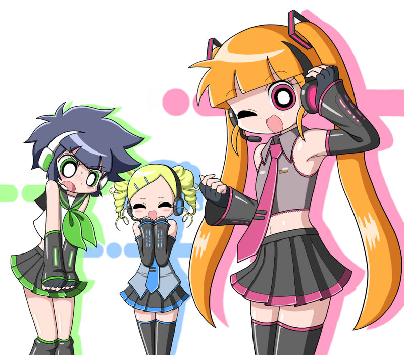 Three Anime Girls Singing — Orange