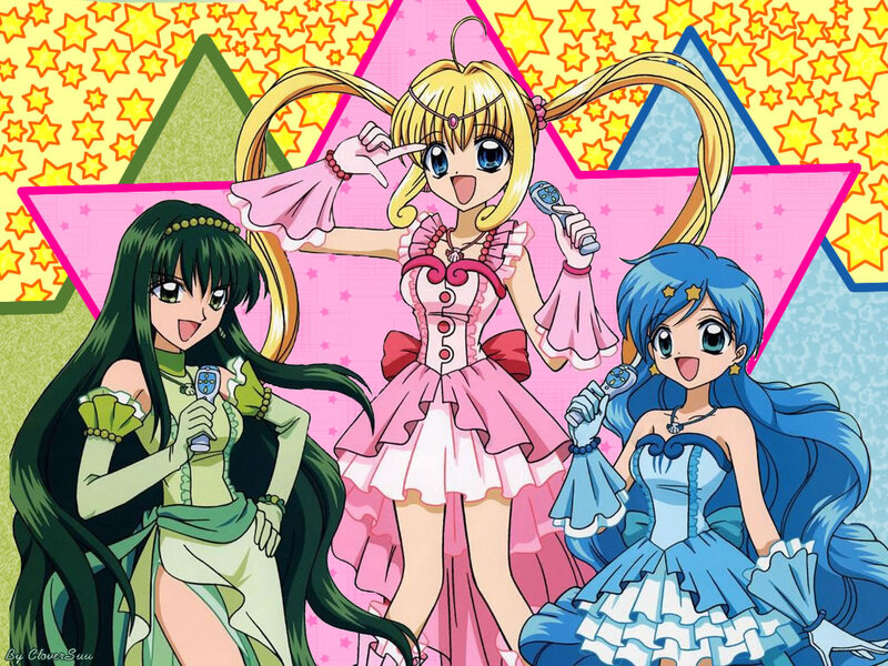 Three Anime Girls Singing — Pink, Cheerful