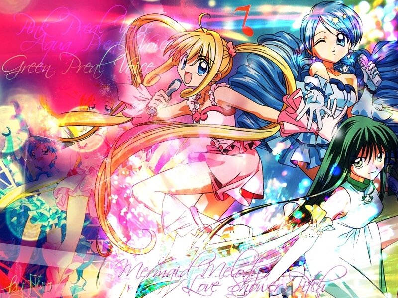 Three Anime Girls Singing — Pink