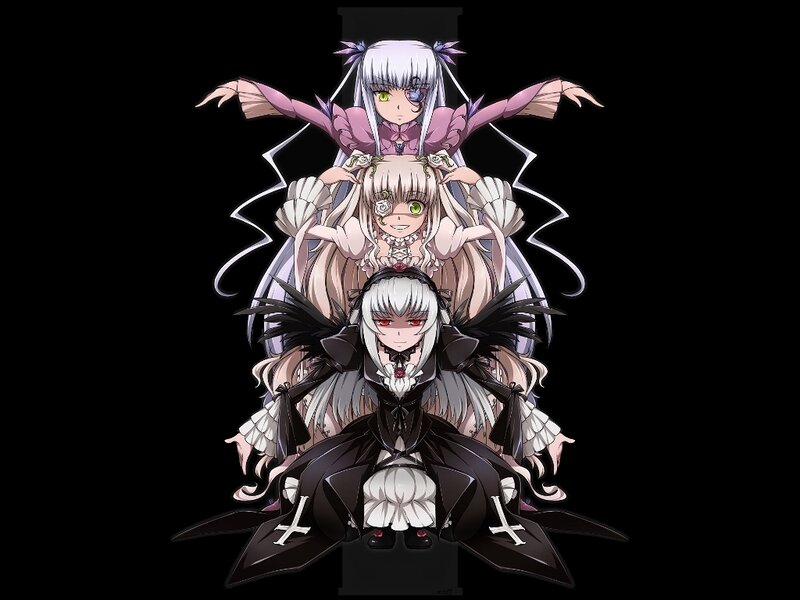Three Anime Girls Stacked