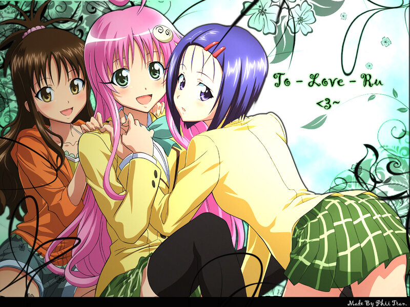 Three anime girls together