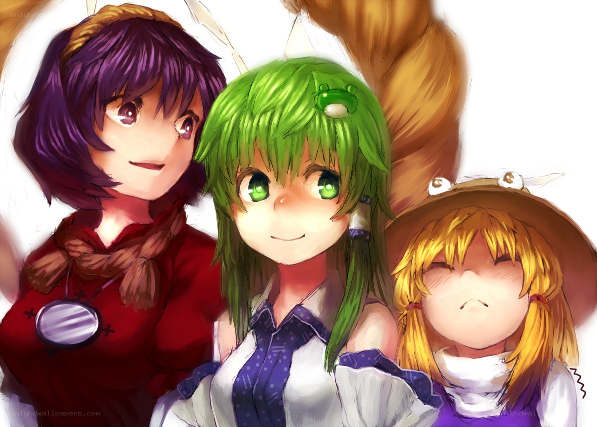 Three anime girls together