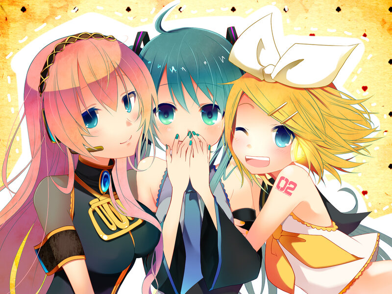 Three Anime Girls Together — Blue