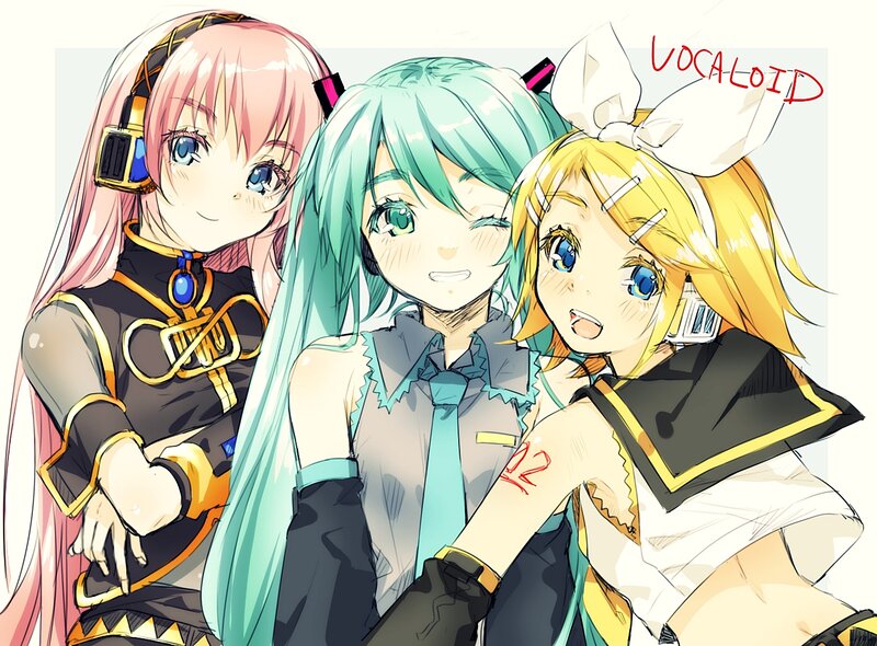 Three Anime Girls Together — Pink