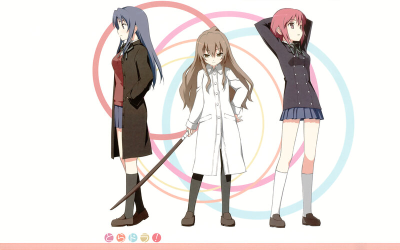 Three Anime Girls — White, Calm