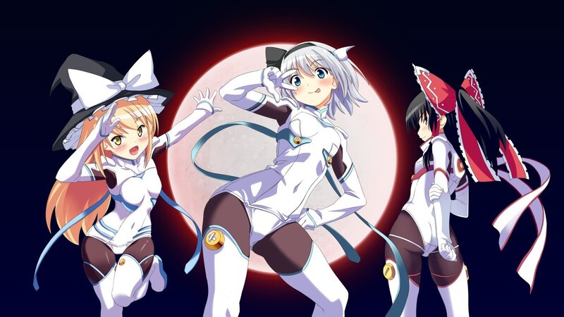 Three Anime Girls — White, Dramatic