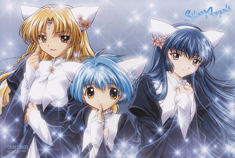 Three anime girls with cat ears