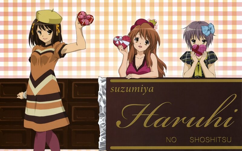 Three Anime Girls with Chocolates
