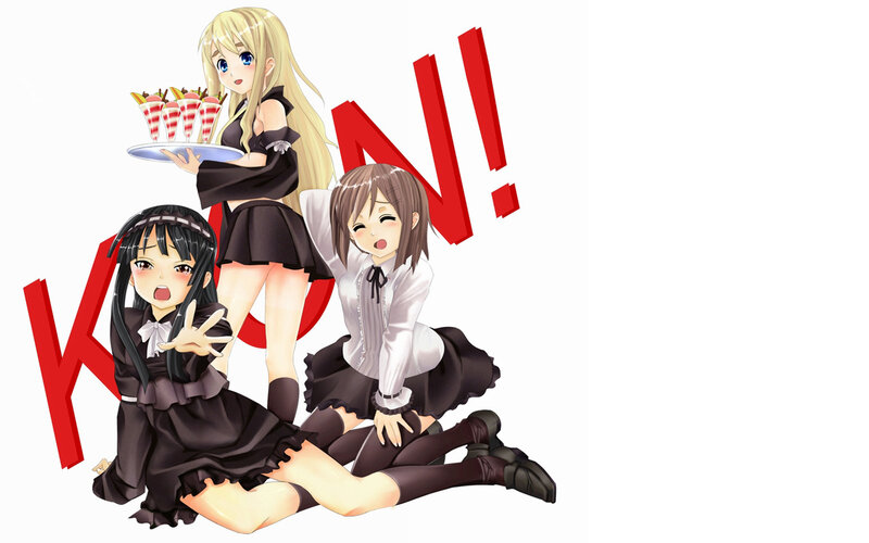Three Anime Girls with Desserts