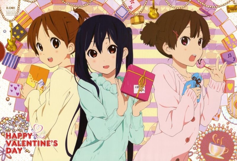 Three Anime Girls with Gifts — Pink