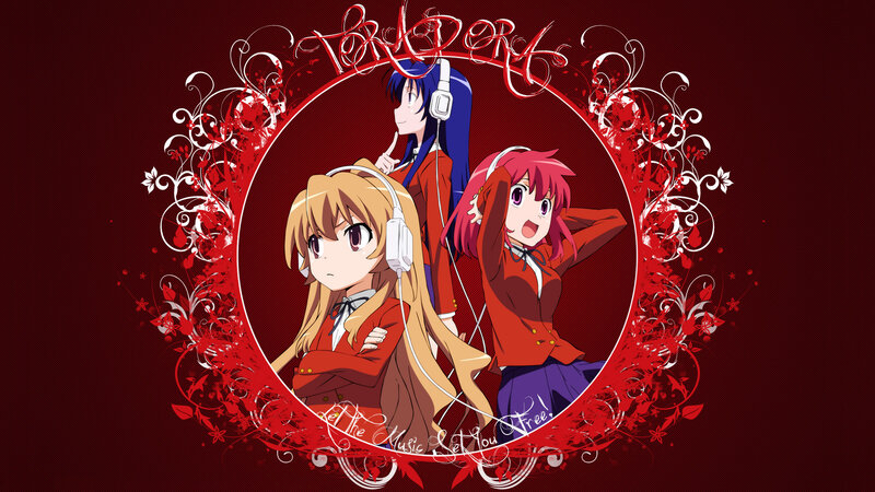 three anime girls with headphones