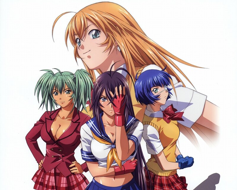 Three Anime Girls with One Adult