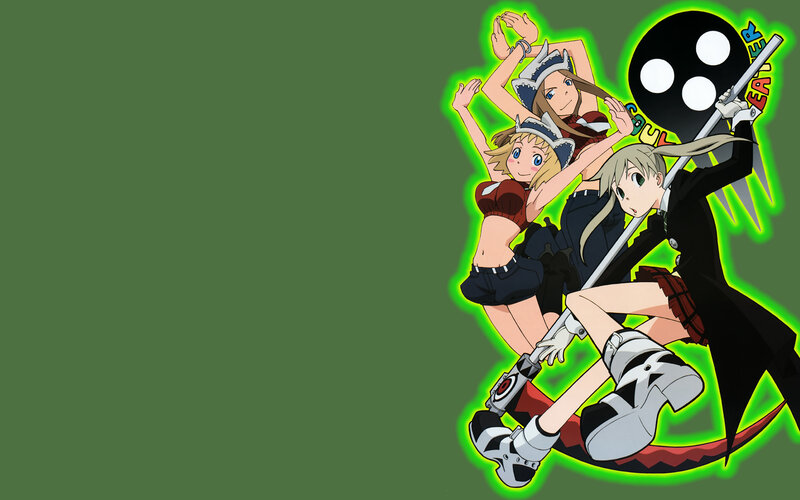 Three Anime Girls with Weapon