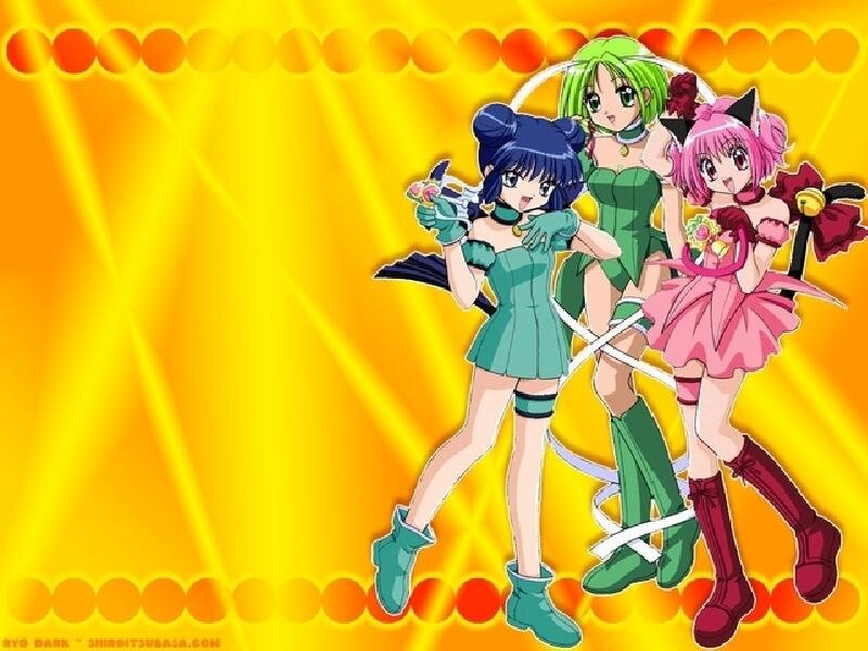 Three Anime Girls — Yellow, Energetic