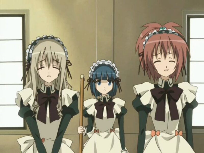 Three Anime Maids — White, Neutral