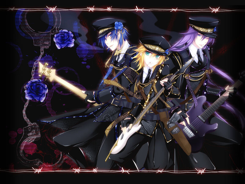 Three Anime Musicians — Black