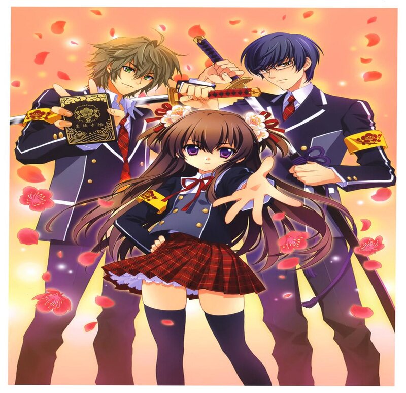 Three Anime Students — Orange, Dramatic