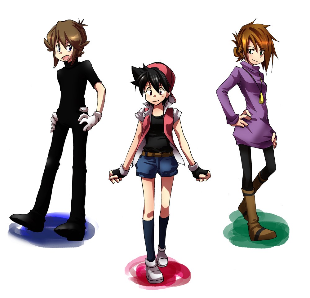 Three anime-style character designs
