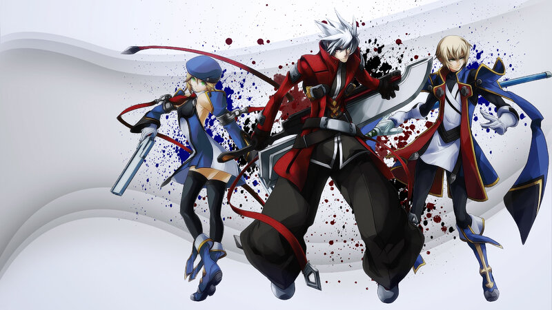 Three anime warriors in action