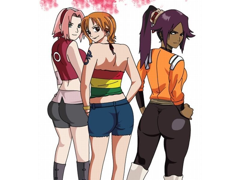 Three Anime Women — Orange