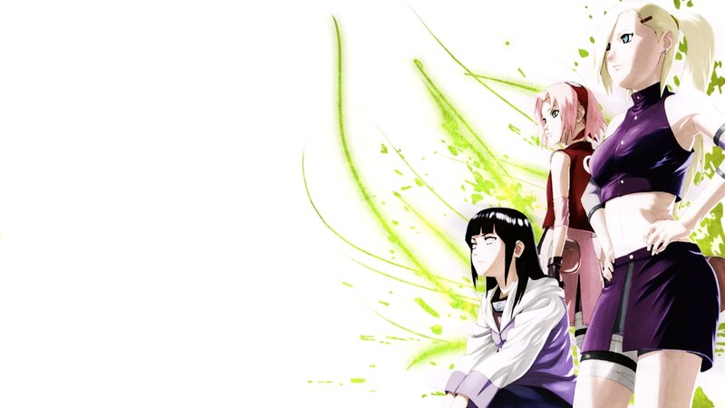 Three Anime Women — Purple, Dramatic