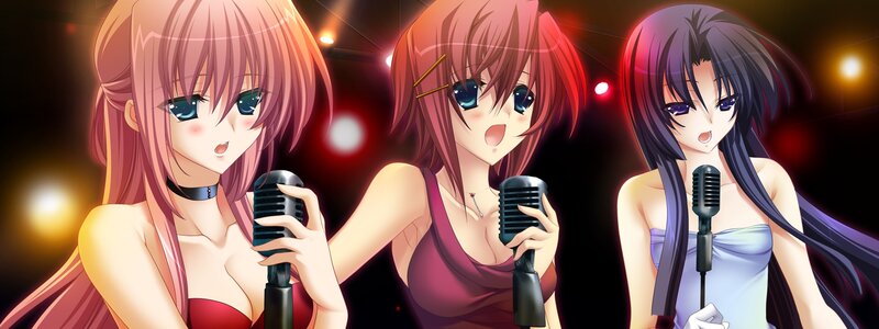 Three Anime Women Singing