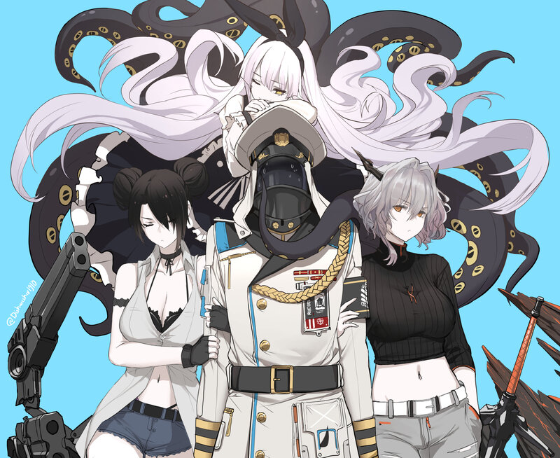 Three Anime Women with Tentacles