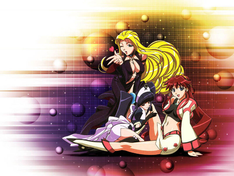 Three Anime Women — Yellow, Dramatic, Long Yellow Hair
