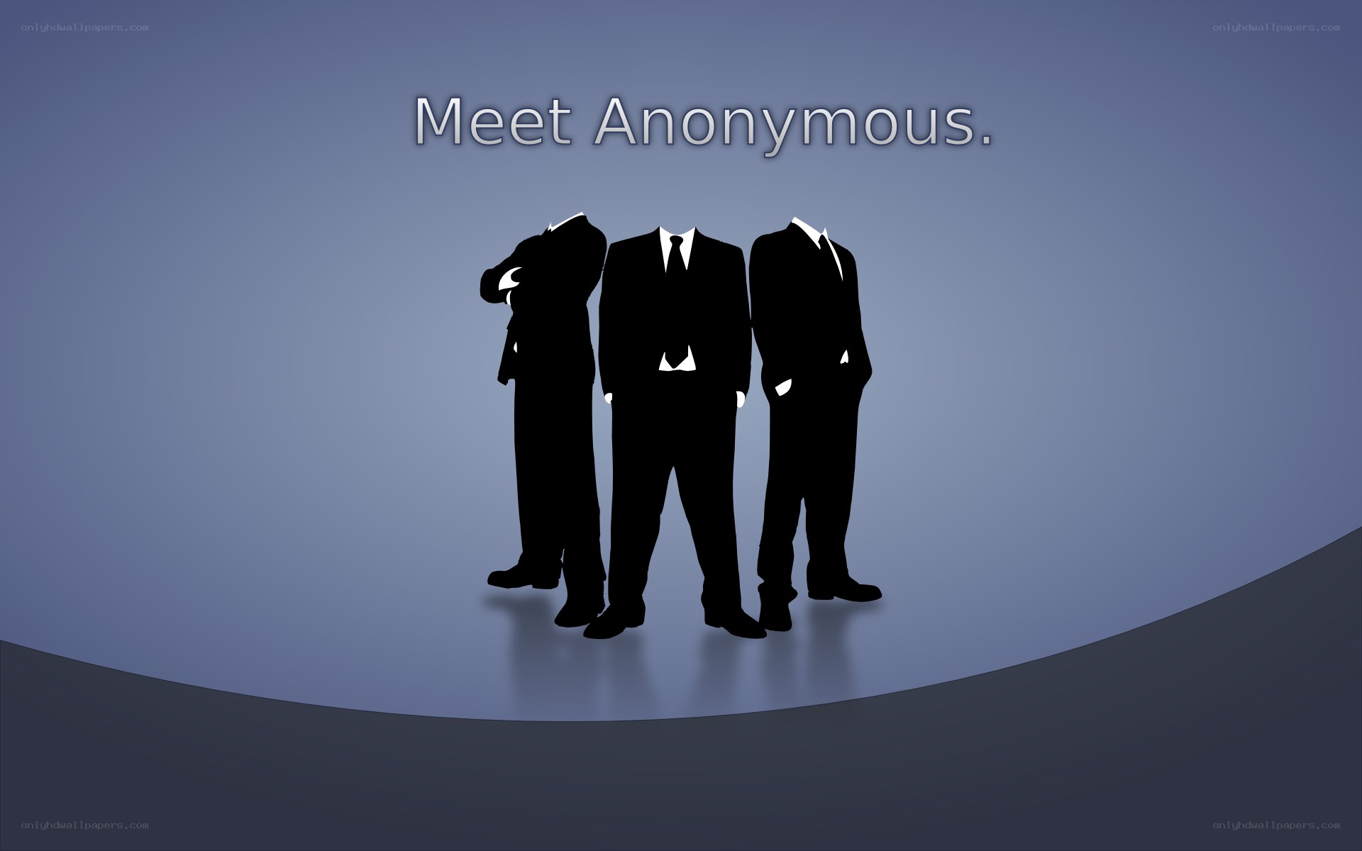 Three anonymous figures in suits