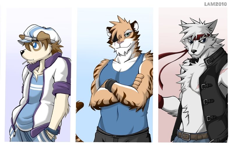 Three Anthropomorphic Animal Characters