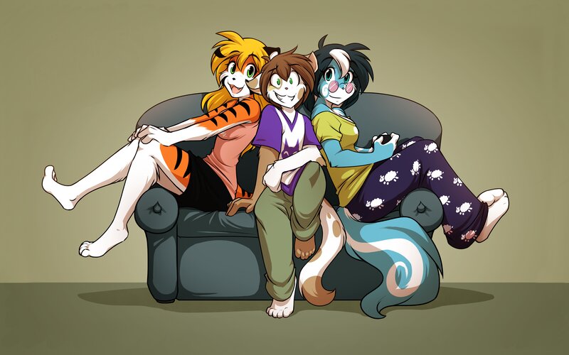 Three Anthropomorphic Characters — Gray