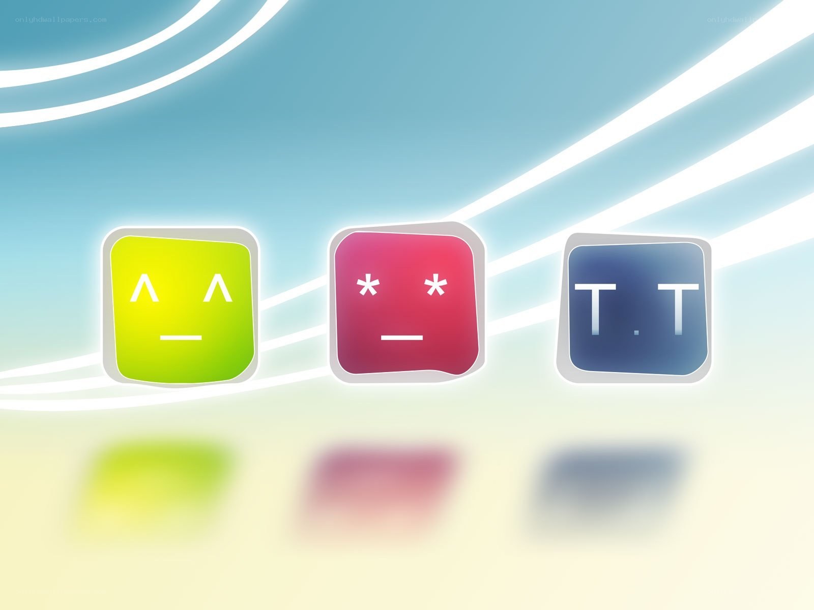 three app icons on a colorful background