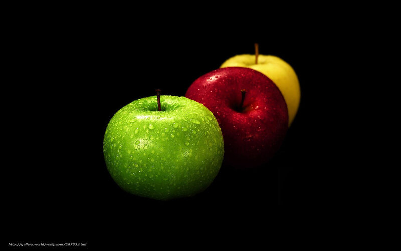 Three Apples on Black