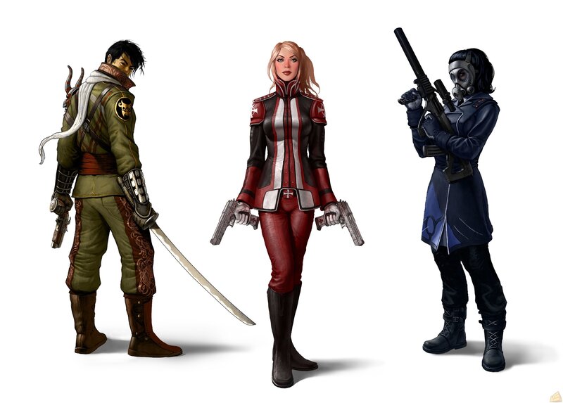 Three Armed Characters — Red