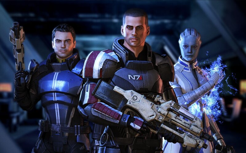 Three Armored Characters — Blue