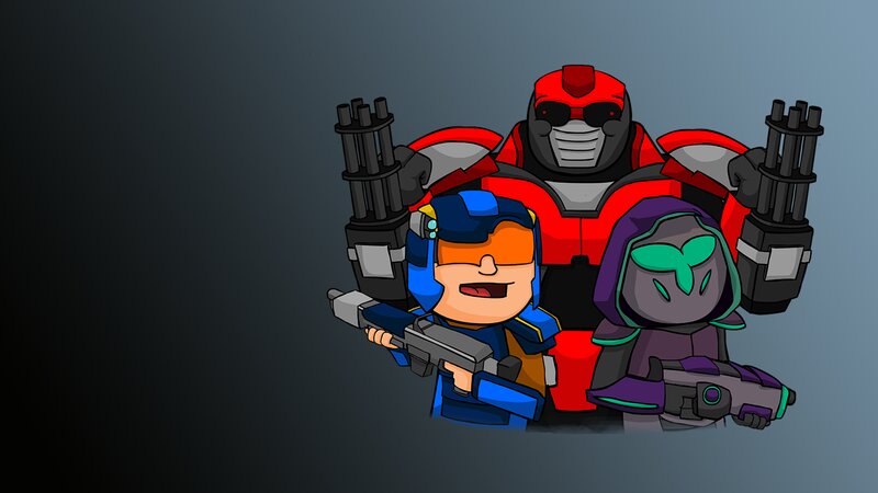 Three Armored Characters — Red, Confident