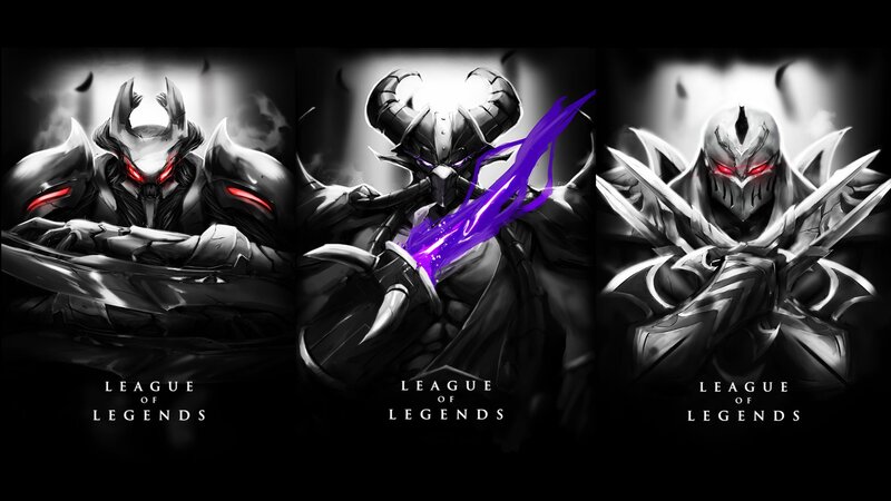 Three Armored Figures — Black, Dramatic, Digital Art, Red Eyes