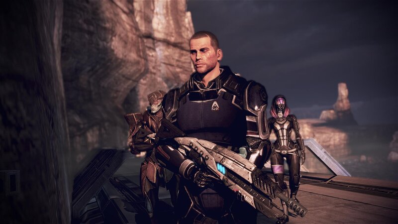Three Armored Figures — Black, Dramatic, Night, 3d Render, Weapon