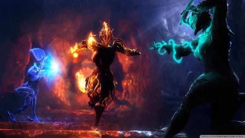 Three Armored Figures Fighting — Blue