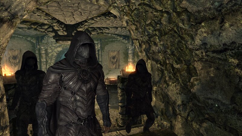 Three Armored Figures — Gray, Dark, Ominous