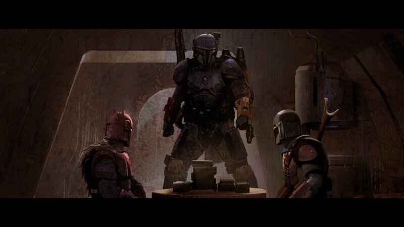 Three Armored Figures in Room