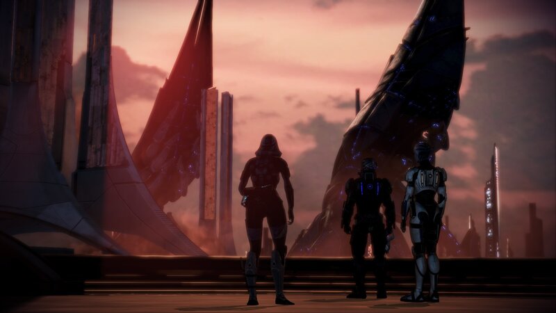 Three Armored Figures — Pink