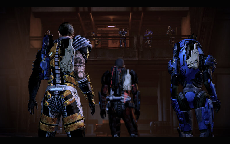Three Armored Soldiers — Blue
