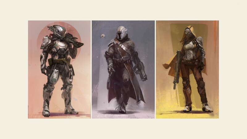 Three Armored Soldiers — Gray, Dramatic