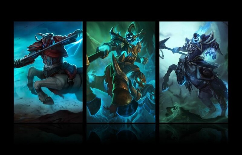 Three Armored Warriors — Blue, Dramatic, Night